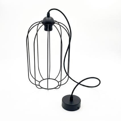 Lampadario a sospensione con cavo DESTELLO 1xE27/15W/230V diam. 21 cm nero