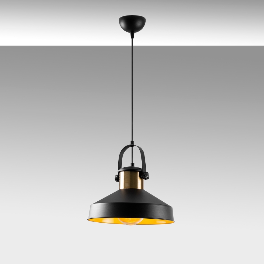 Lampadario a sospensione con cavo DODO 1xE27/40W/230V nero/bronzo