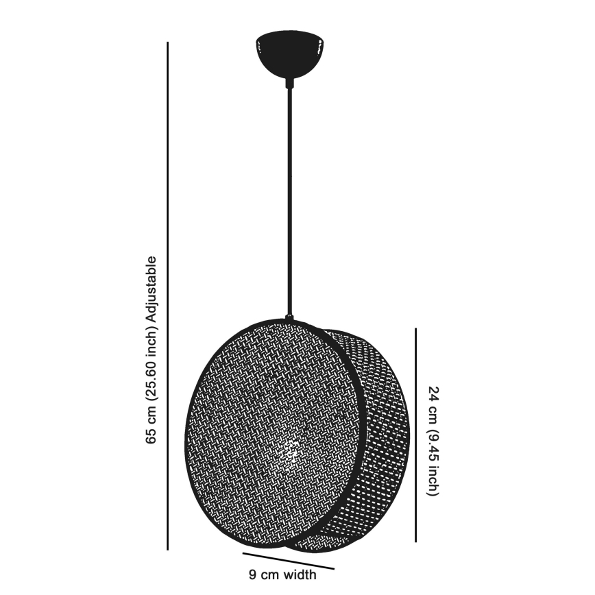 Lampadario a sospensione con cavo DRUM 1xE27/60W/230V marrone/nero