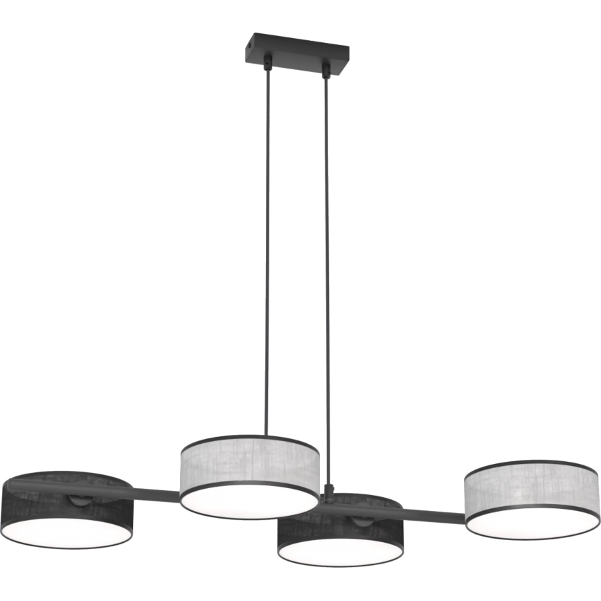 Lampadario a sospensione con cavo DRUMZ 4xE14/10W/230V nero/grigio