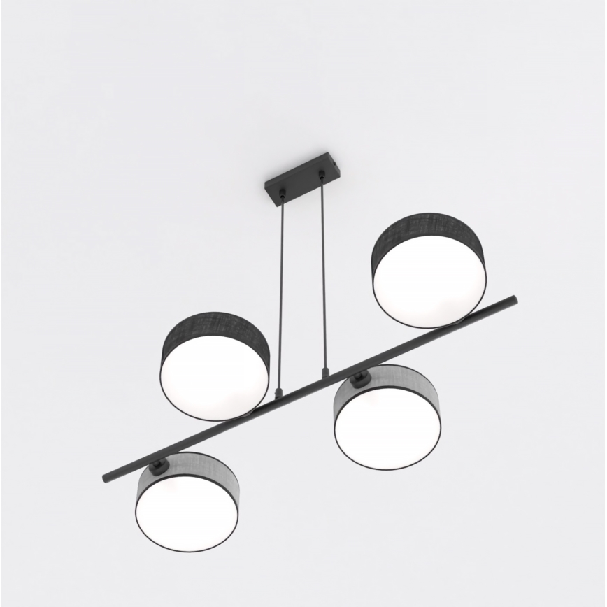 Lampadario a sospensione con cavo DRUMZ 4xE14/10W/230V nero/grigio