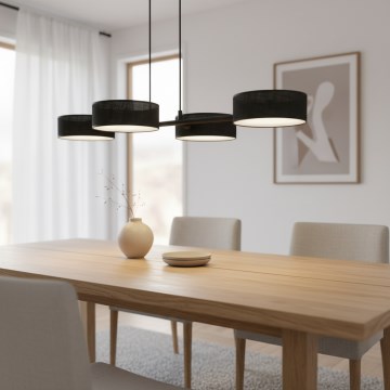 Lampadario a sospensione con cavo DRUMZ 4xE14/10W/230V nero