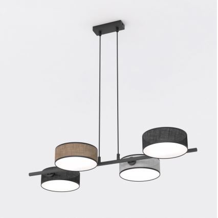 Lampadario a sospensione con cavo DRUMZ 4xE14/10W/230V nero/marrone/grigio