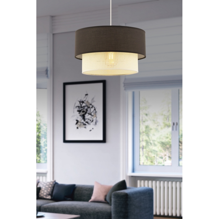 Lampadario a sospensione con cavo ECHO 1xE27/60W/230V marrone/crema