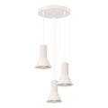 Lampadario a sospensione con cavo ESTRIA 3xE14/10W/230V Ø 30 cm crema