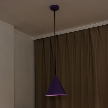 Lampadario a sospensione con cavo ETNA II 1xE27/15W/230V Ø 25 cm, viola