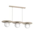 Lampadario a sospensione con cavo FLAT 3xE27/15W/230V beige