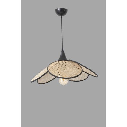Lampadario a sospensione con cavo FUME 1xE27/40W/230V, diam. 45 cm, nero/beige