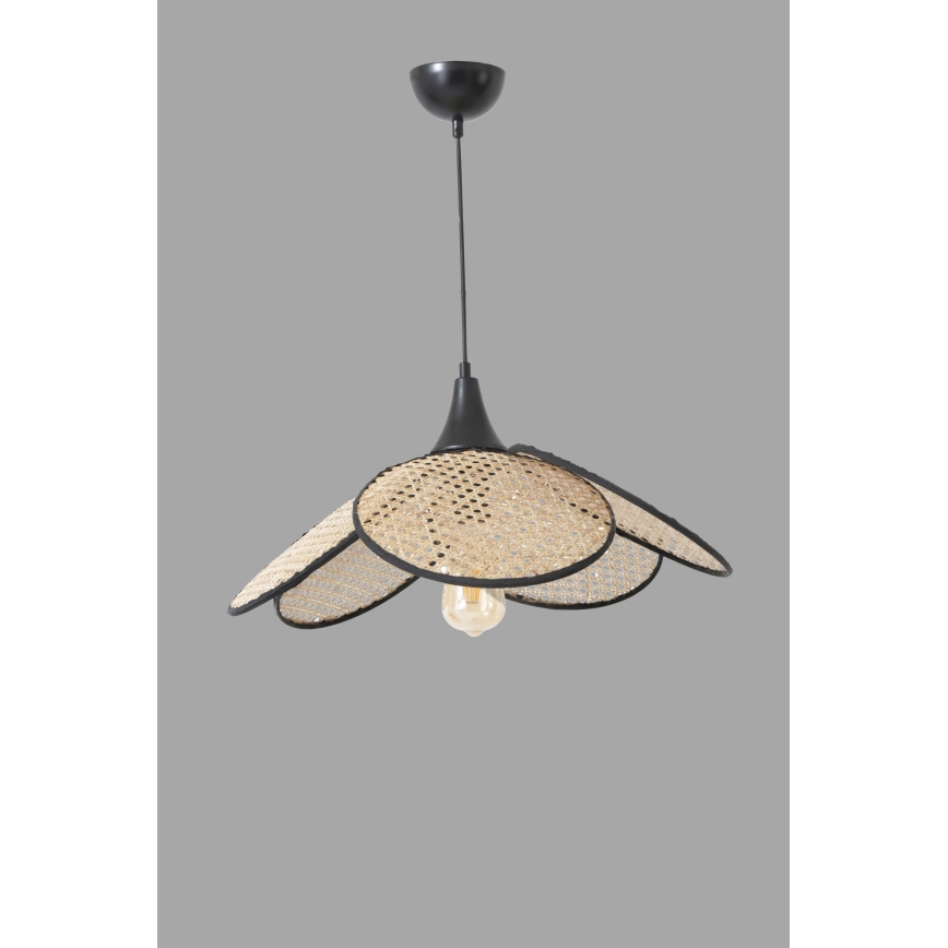 Lampadario a sospensione con cavo FUME 1xE27/40W/230V, diam. 45 cm, nero/beige