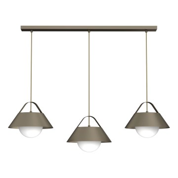 Lampadario a sospensione con cavo FUNDA 3xE27/15W/230V bronzo