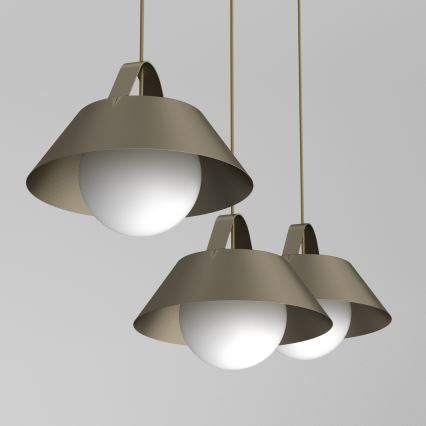 Lampadario a sospensione con cavo FUNDA 3xE27/15W/230V bronzo