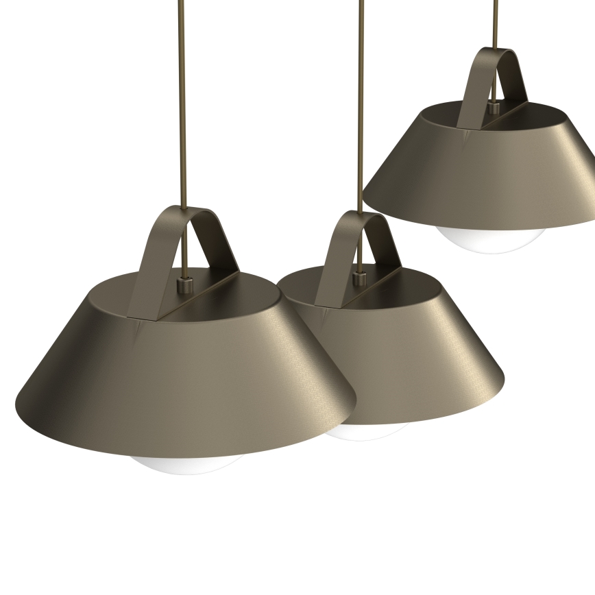 Lampadario a sospensione con cavo FUNDA 3xE27/15W/230V bronzo