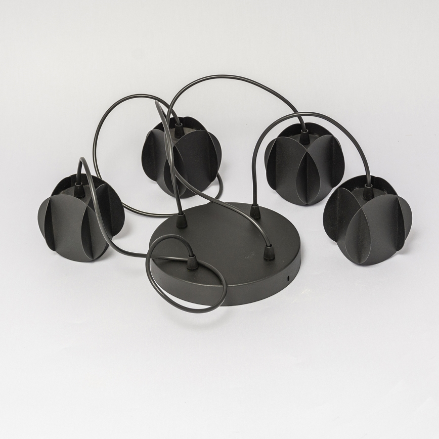 Lampadario a sospensione con cavo GAMBIT 4xGU10/10W/230V nero