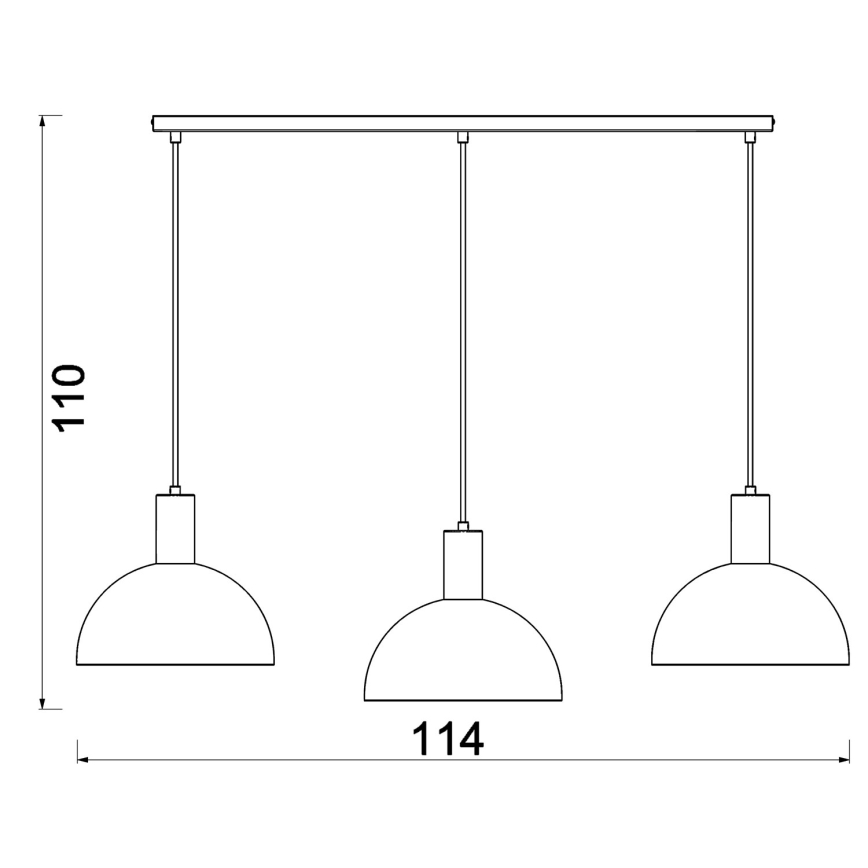 Lampadario a sospensione con cavo HANDA 3xE27/15W/230V marrone