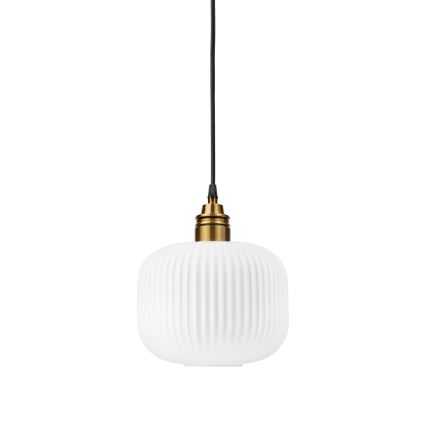 Lampadario a sospensione con cavo HECTOR 1xE27/15W/230V, bianco/ottone, Ø 20 cm