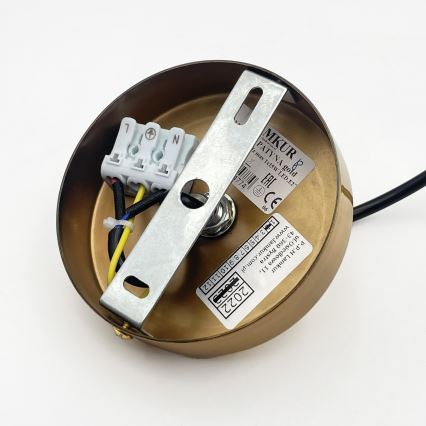 Lampadario a sospensione con cavo HECTOR 1xE27/15W/230V, bianco/ottone, Ø 20 cm