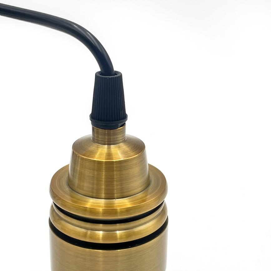 Lampadario a sospensione con cavo HECTOR 1xE27/15W/230V, bianco/ottone, Ø 20 cm