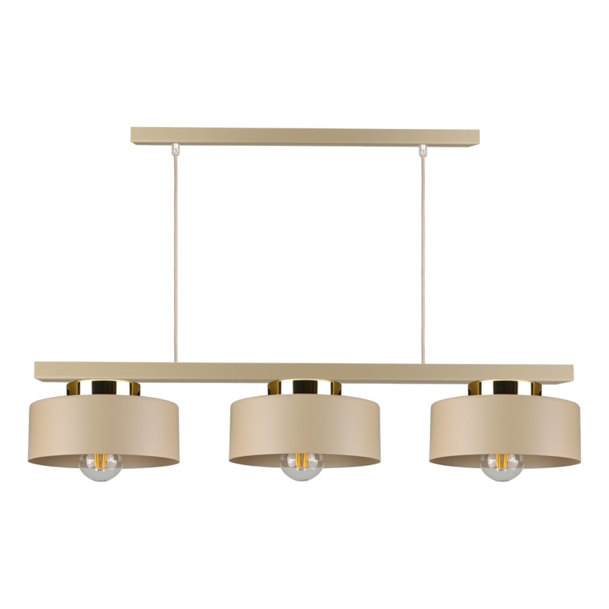 Lampadario a sospensione con cavo IGNIA 3xE27/60W/230V taupe