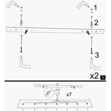 Lampadario a sospensione con cavo KEM 5xE27/40W/230V nero