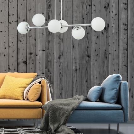 Lampadario a sospensione con cavo MADDIE 5xE14/5W/230V cromo lucido