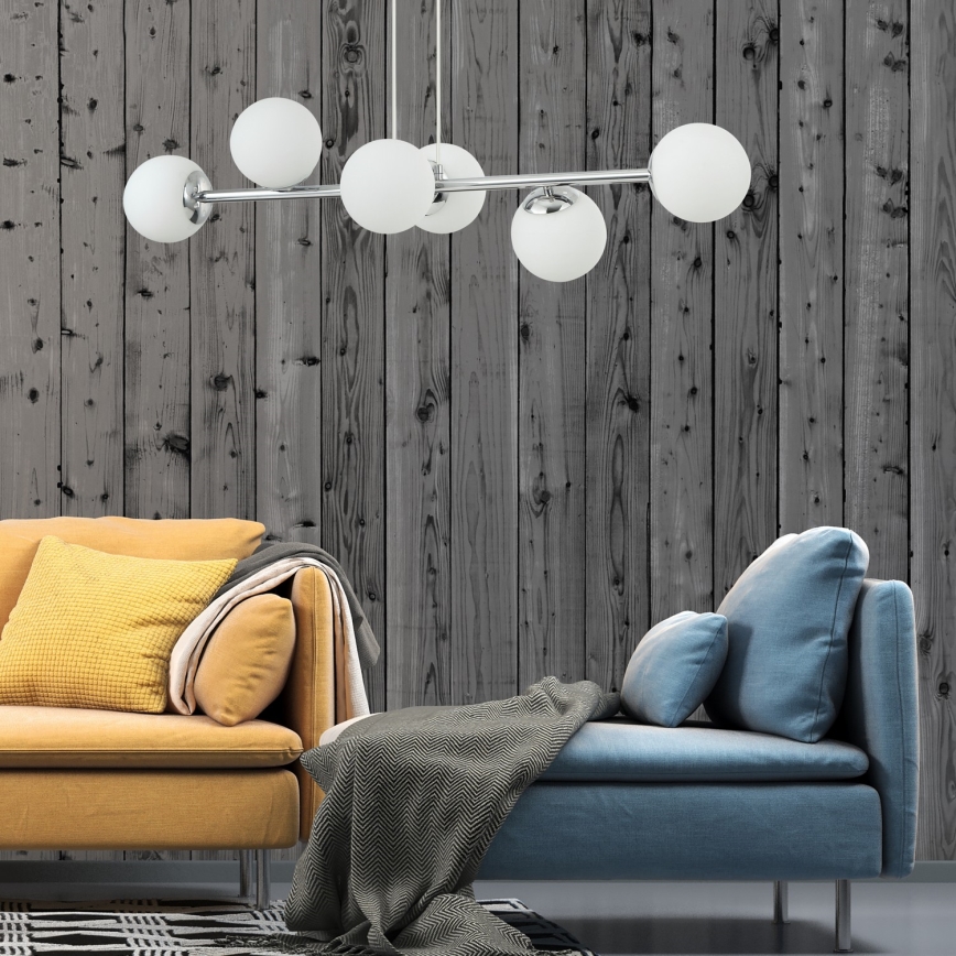 Lampadario a sospensione con cavo MADDIE 5xE14/5W/230V cromo lucido