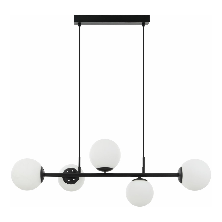 Lampadario a sospensione con cavo MADDIE 5xE14/5W/230V, nero