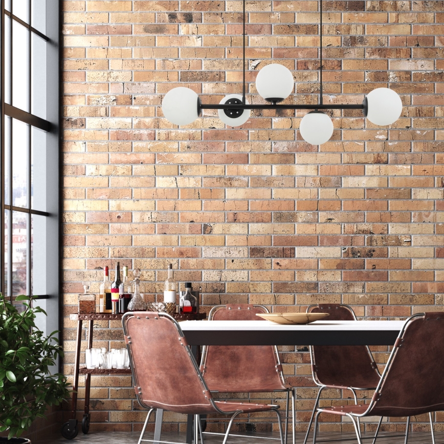 Lampadario a sospensione con cavo MADDIE 5xE14/5W/230V, nero