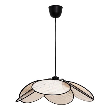 Lampadario a sospensione con cavo MARGARET 1xE27/40W/230V nero/beige