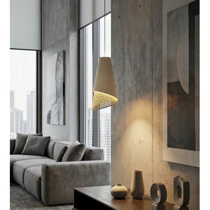 Lampadario a sospensione con cavo MODA 1xE27/15W/230V beige/rattan
