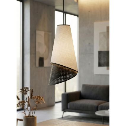 Lampadario a sospensione con cavo MODA 3xE27/15W/230V grigio/nero