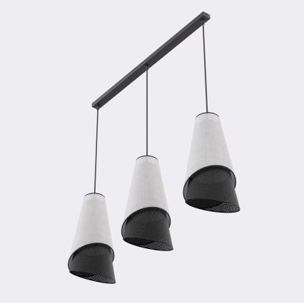 Lampadario a sospensione con cavo MODA 3xE27/15W/230V grigio/nero