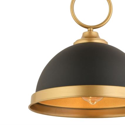 Lampadario a sospensione con cavo MONZA 1xE27/40W/230V diam. 30 cm nero/bronzo