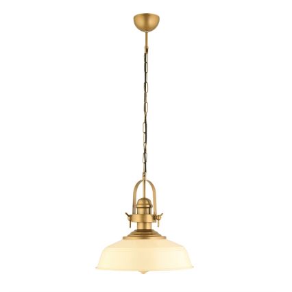 Lampadario a sospensione con cavo MONZA 1xE27/40W/230V Ø 35 cm crema/bronzo