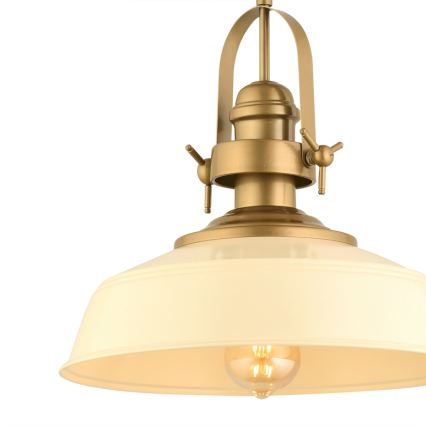 Lampadario a sospensione con cavo MONZA 1xE27/40W/230V Ø 35 cm crema/bronzo