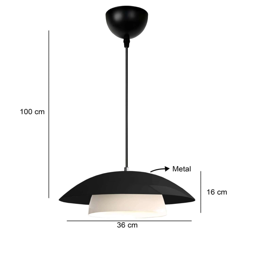 Lampadario a sospensione con cavo MOONLIGH 1xE27/40W/230V nero