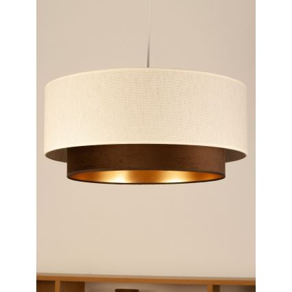 Lampadario a sospensione con cavo NATIA 1xE27/60W/230V bianco/marrone