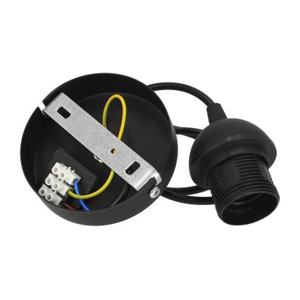 Lampadario a sospensione con cavo NATIA 1xE27/60W/230V Ø 45 cm bianco/nero