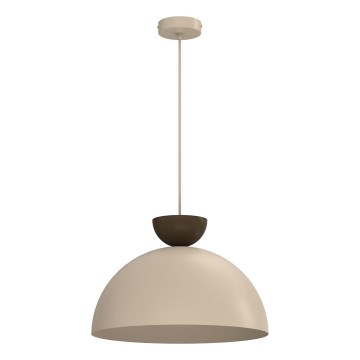 Lampadario a sospensione con cavo NEVIS 1xE27/15W/230V Ø 38 cm beige