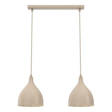 Lampadario a sospensione con cavo NOAK CLASSIC 2xE27/15W/230V beige