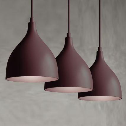 Lampadario a sospensione con cavo NOAK CLASSIC 3xE27/15W/230V bordeaux
