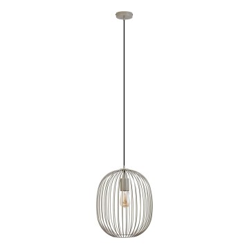 Lampadario a sospensione con cavo OVELLA 1xE27/15W/230V Ø 34 cm beige