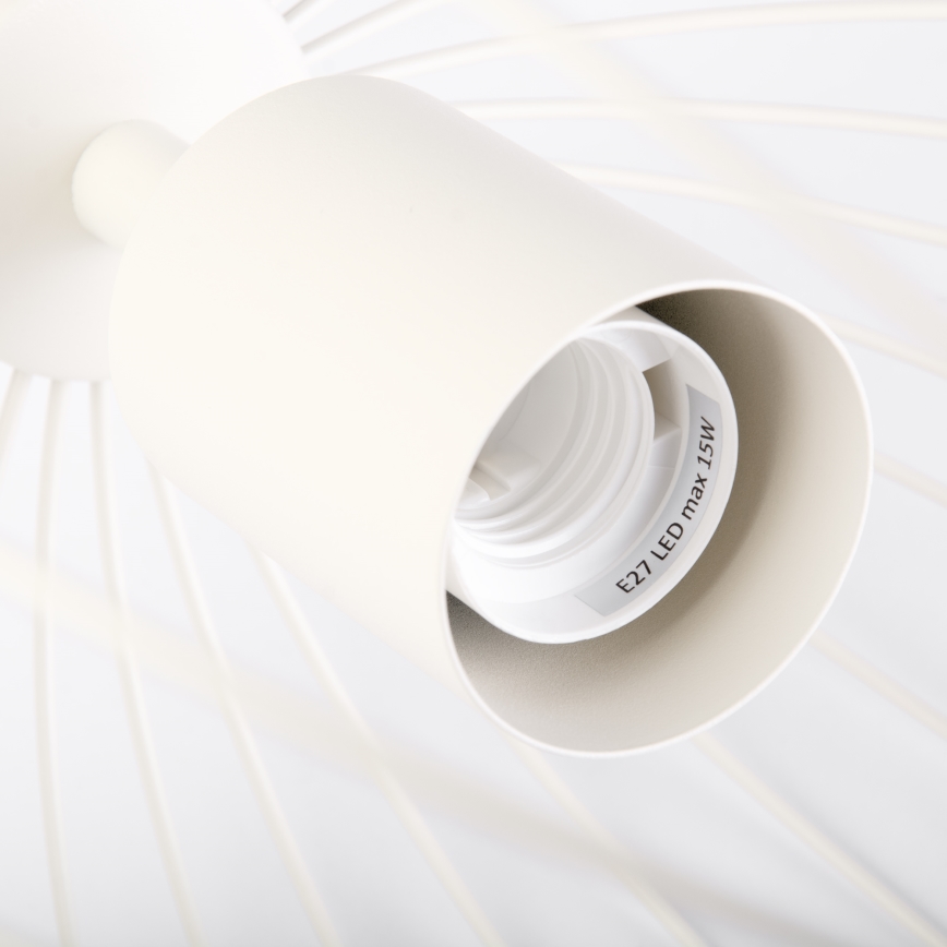 Lampadario a sospensione con cavo OVELLA 1xE27/15W/230V, Ø 36 cm, crema