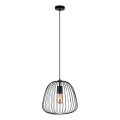Lampadario a sospensione con cavo OVELLA 1xE27/15W/230V Ø 36 cm nero