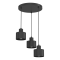 Lampadario a sospensione con cavo PARKLA 3xE27/15W/230V nero