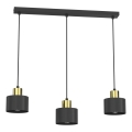 Lampadario a sospensione con cavo PARKLA 3xE27/15W/230V nero
