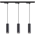 Lampadario a sospensione con cavo per sistema a binario PIPE 3xGU10/10W/230V nero