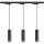Lampadario a sospensione con cavo per sistema a binario PIPE 3xGU10/10W/230V nero