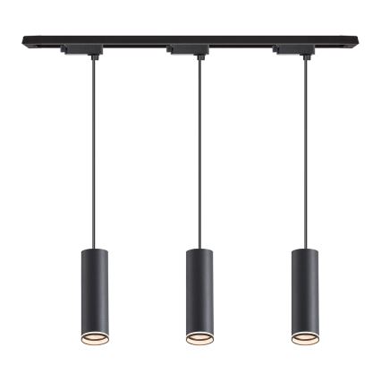 Lampadario a sospensione con cavo per sistema a binario PIPE 3xGU10/10W/230V nero