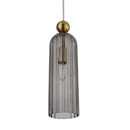 Lampadario a sospensione con cavo PIEGA 1xE14/40W/230V ottone/nero fumé