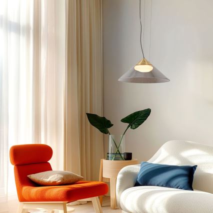 Lampadario a sospensione con cavo PRESTO 1xGX53/10W/230V Ø 34 cm oro/grigio fumé